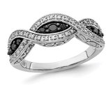2/5 Carat (ctw) Black & White Diamond Infinity Ring in 14K White Gold
